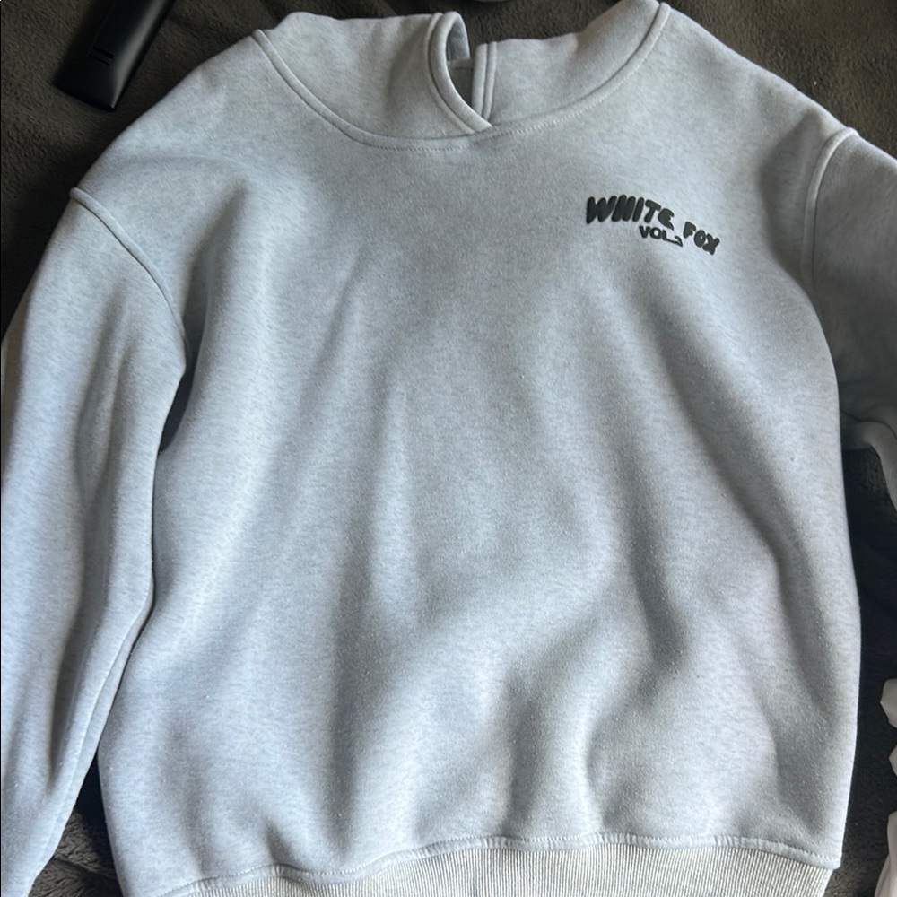 White Fox Boutique Gray Sweatshirt